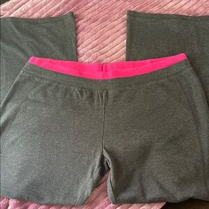 Gray Womens Bottoms with Pink Waistband XL